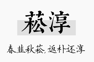 菘淳名字的寓意及含义