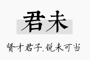 君未名字的寓意及含义