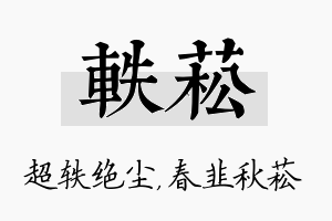 轶菘名字的寓意及含义