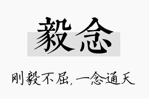 毅念名字的寓意及含义