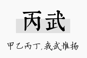 丙武名字的寓意及含义