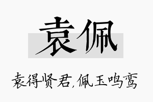 袁佩名字的寓意及含义