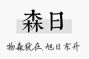 森日名字的寓意及含义