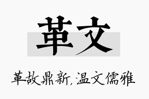 革文名字的寓意及含义