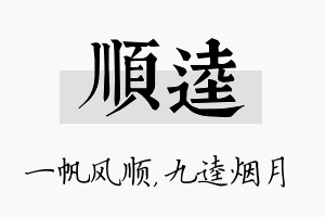 顺逵名字的寓意及含义