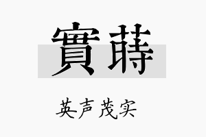 实莳名字的寓意及含义