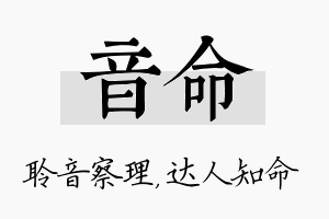 音命名字的寓意及含义