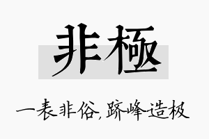 非极名字的寓意及含义