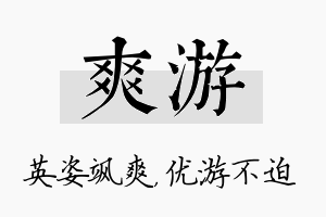 爽游名字的寓意及含义