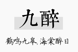 九醉名字的寓意及含义