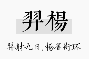 羿杨名字的寓意及含义