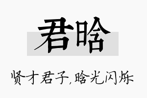 君晗名字的寓意及含义