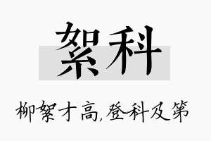 絮科名字的寓意及含义