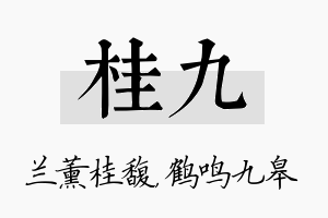 桂九名字的寓意及含义