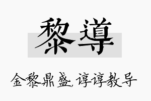 黎导名字的寓意及含义