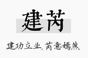 建芮名字的寓意及含义