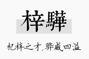 梓骅名字的寓意及含义