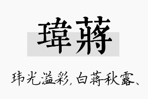 玮蒋名字的寓意及含义