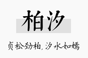 柏汐名字的寓意及含义