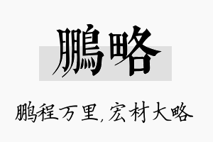 鹏略名字的寓意及含义