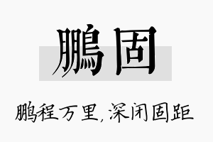 鹏固名字的寓意及含义