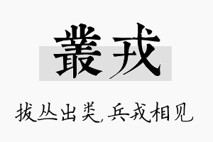 丛戎名字的寓意及含义