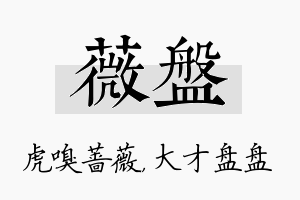 薇盘名字的寓意及含义