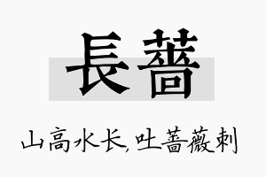 长蔷名字的寓意及含义