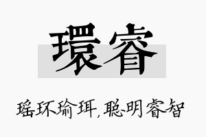 环睿名字的寓意及含义