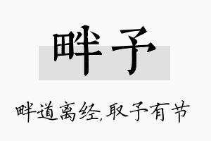 畔予名字的寓意及含义