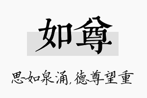 如尊名字的寓意及含义