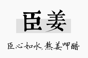 臣姜名字的寓意及含义