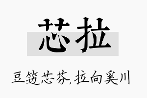 芯拉名字的寓意及含义