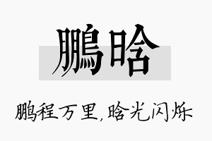 鹏晗名字的寓意及含义