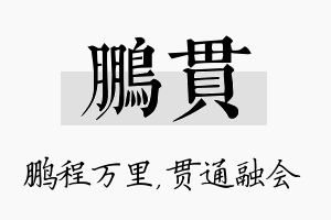 鹏贯名字的寓意及含义