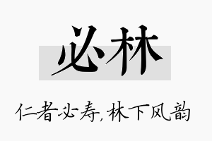 必林名字的寓意及含义