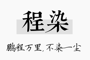 程染名字的寓意及含义