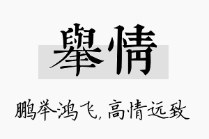 举情名字的寓意及含义