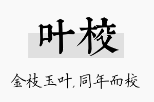 叶校名字的寓意及含义