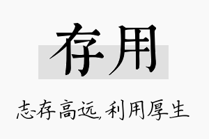 存用名字的寓意及含义