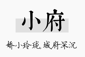 小府名字的寓意及含义