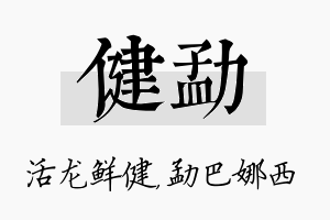 健勐名字的寓意及含义