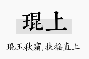 琨上名字的寓意及含义