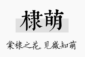 棣萌名字的寓意及含义