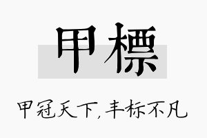 甲标名字的寓意及含义