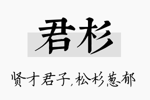 君杉名字的寓意及含义