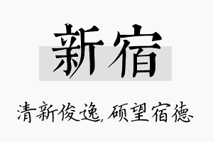 新宿名字的寓意及含义