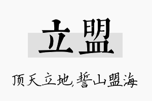 立盟名字的寓意及含义