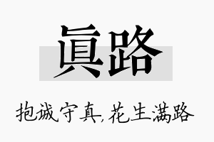 真路名字的寓意及含义