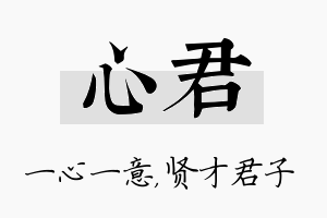 心君名字的寓意及含义